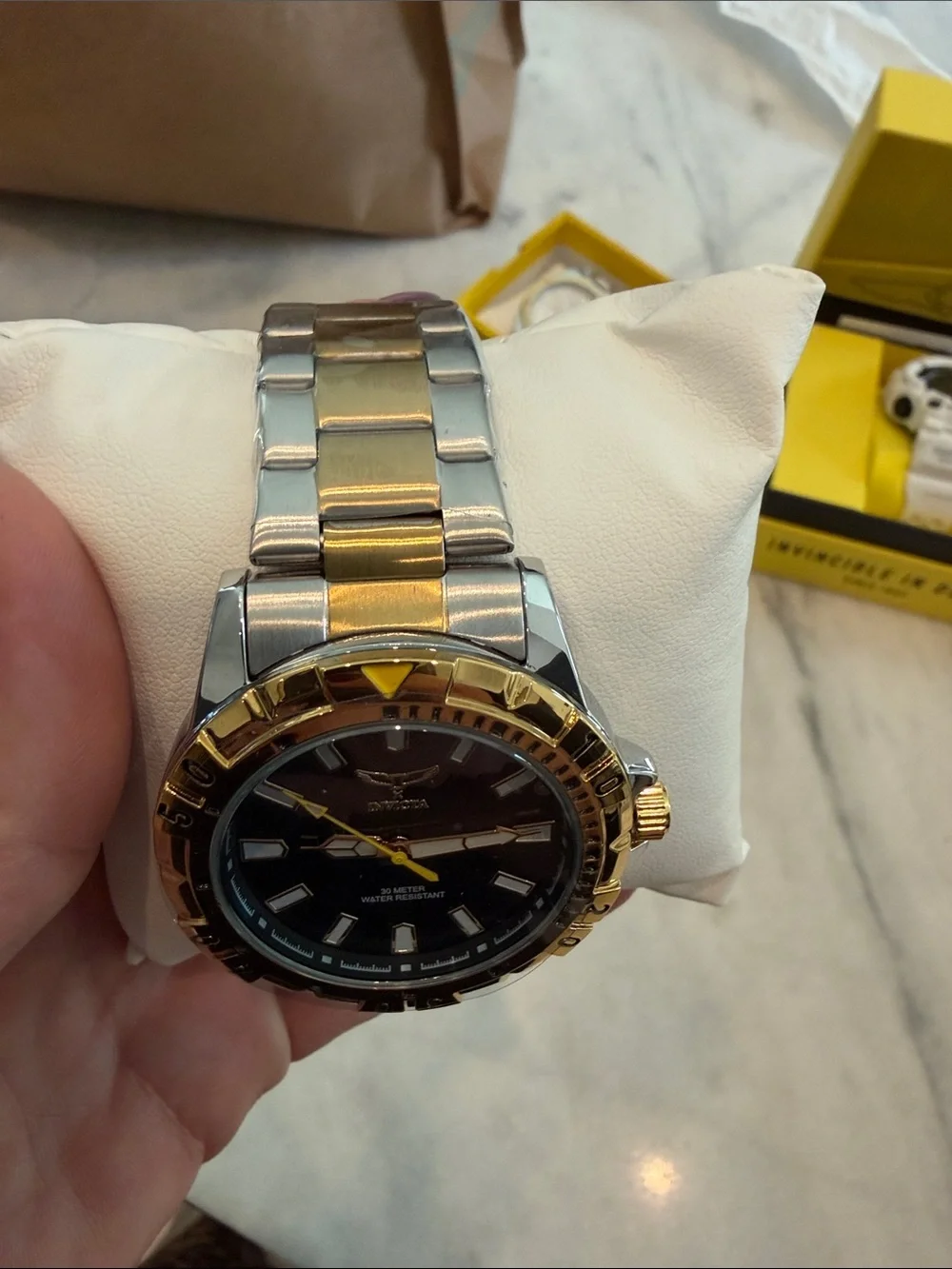 Invicta Gold & Silver Men's Watch with Black Dial